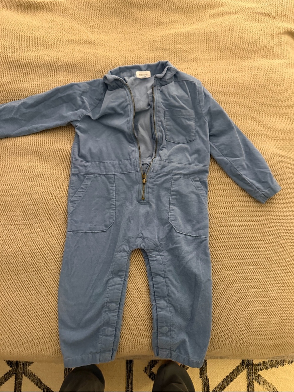 Angel Dear Light Blue Zip-Front Jumpsuit